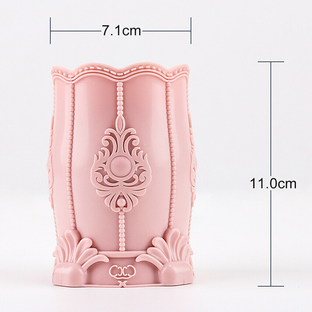 Embossed Makeup Nail Art Brushes Holder Eyebrow Pen Storage Organizer Cup