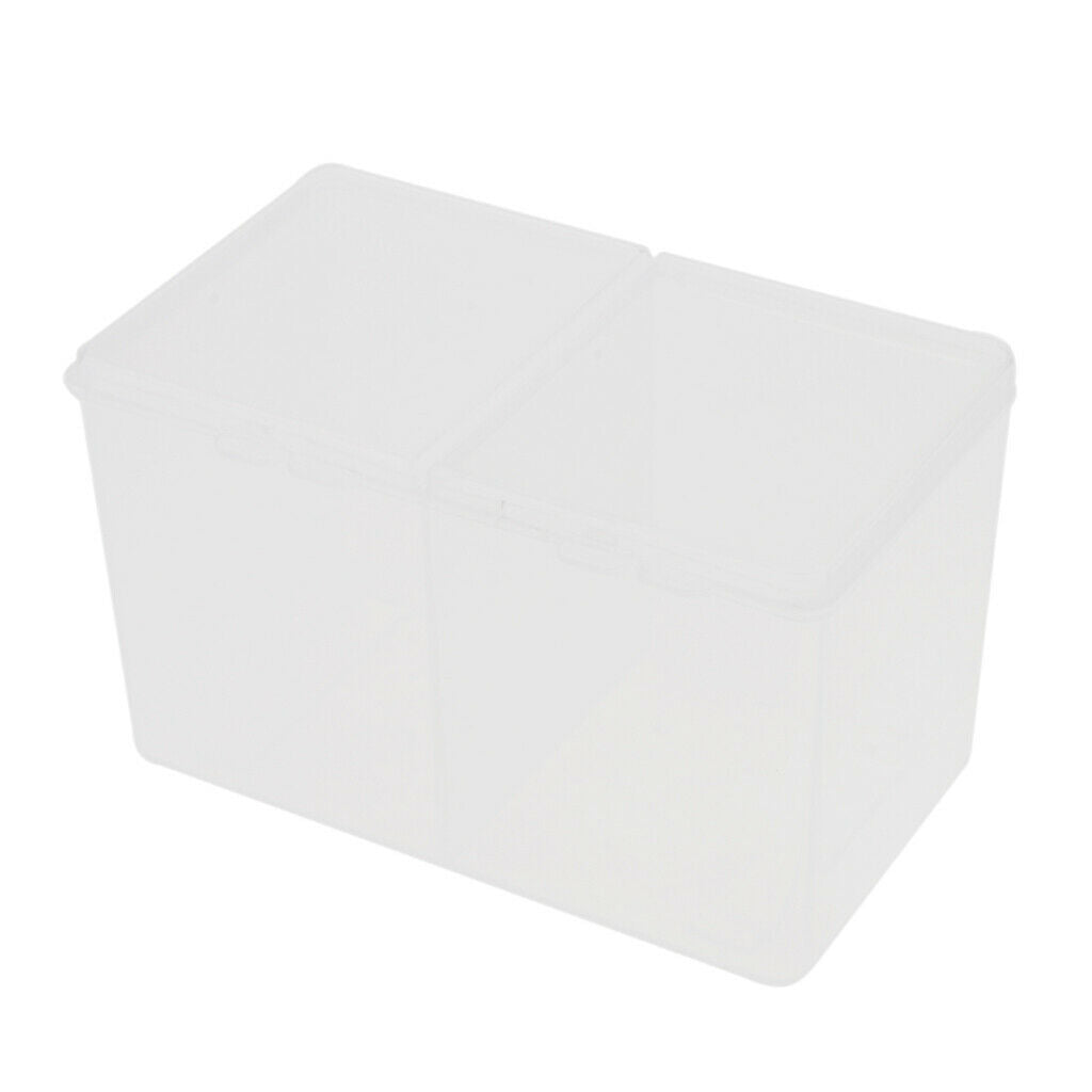 2 Grids Plastic Cotton Ball Ear Bud Swab Pad Nail Wipes Holder Organizer