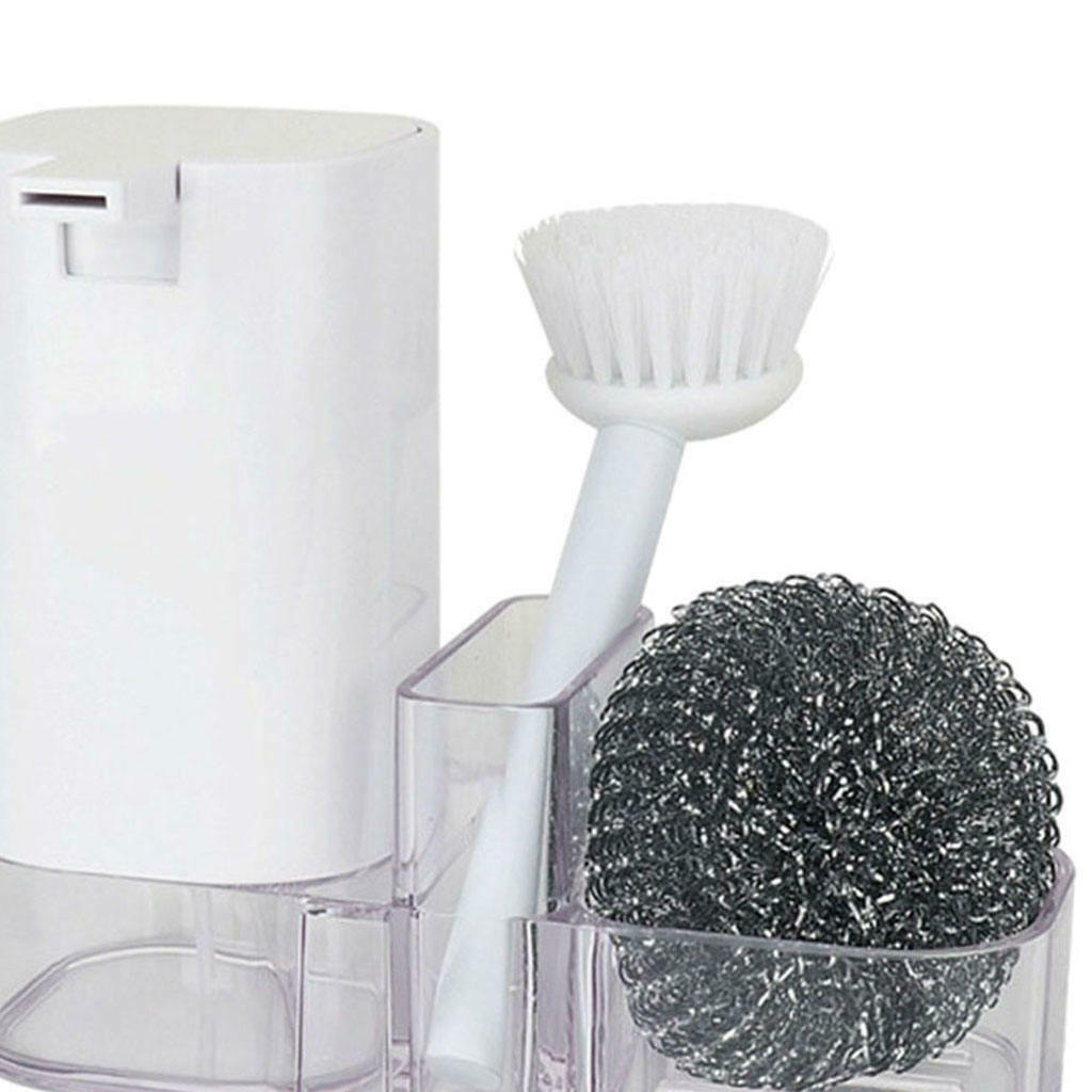 Detergent Bottle Bathroom Brush Washing Sponge Brush Organizer Rack Sink