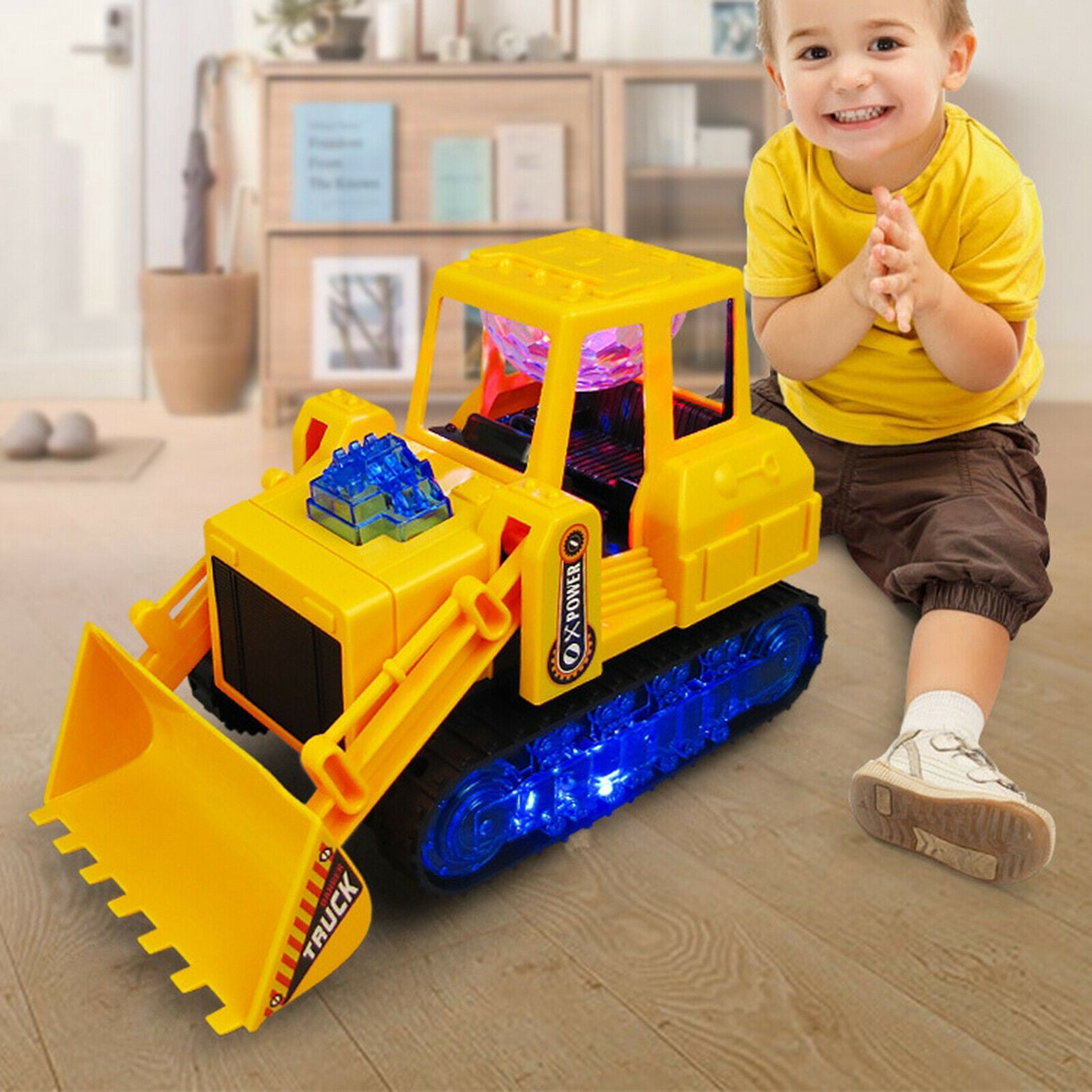 LED Musical Electric Construction Vehicle Bulldozer Truck For Children Aged 3+