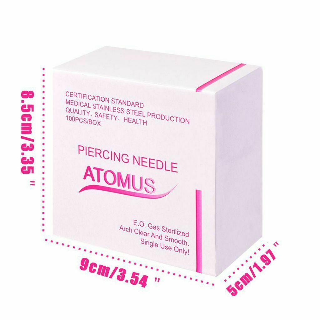 300x Professional Piercing Needles 16G Sterilized for Lip Ear Navel Eyebrow