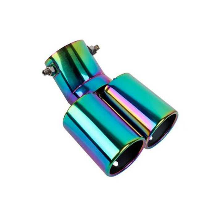 Car Stainless Steel Rear Dual Exhaust Pipe Tip Muffler Cover Tail Throat 63MM