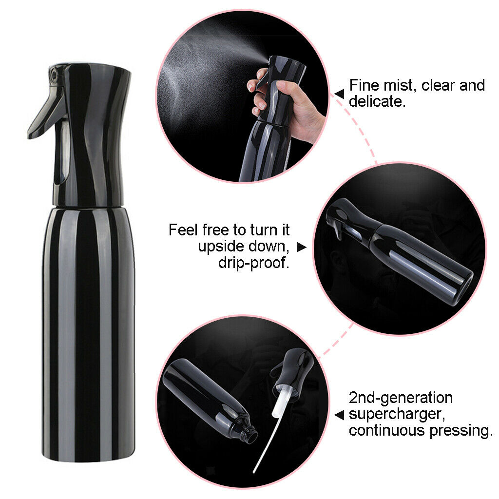 Continue Spray Bottle (500ml) for Hair Styling, Salon, Barber, Gardening Black