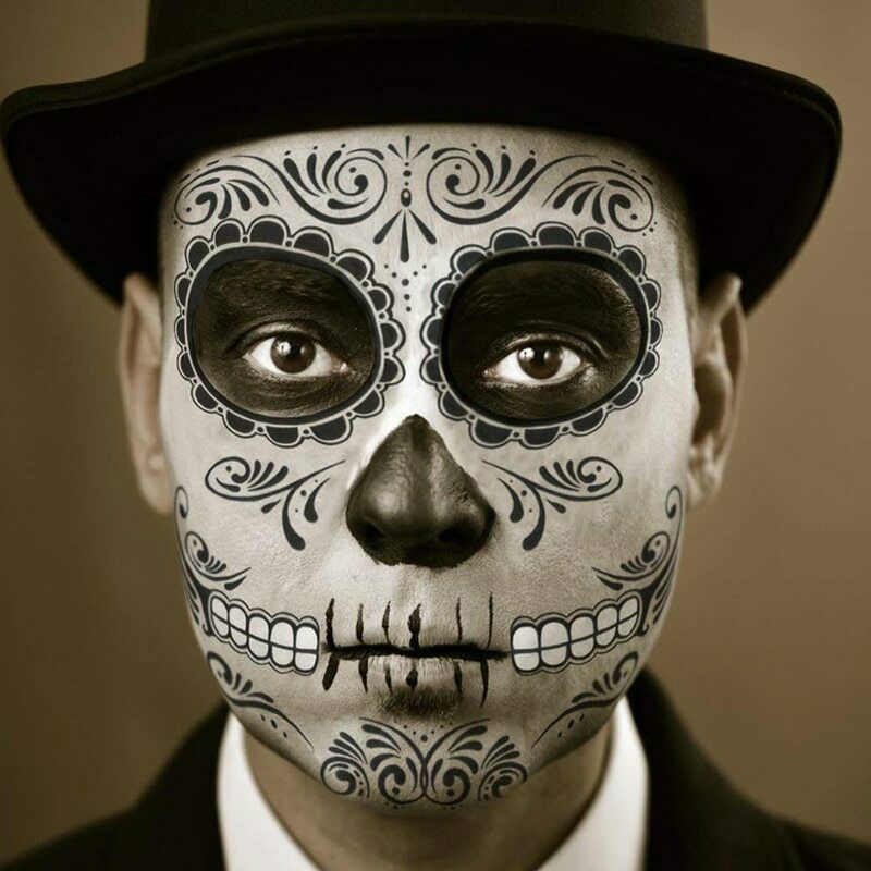 10 Sheets Halloween Temporary Face Tattoos Body Paste Transfer Stickers Party