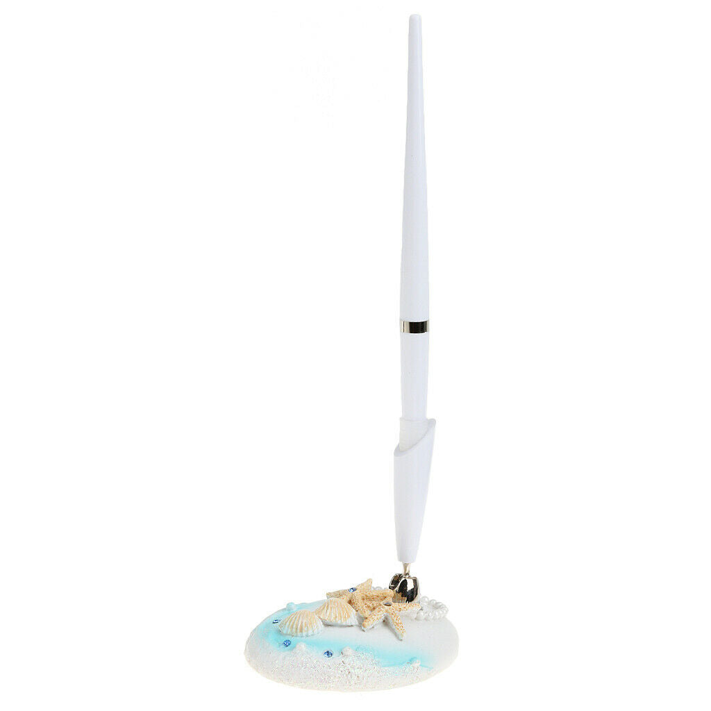 Wedding Party Reception Signing Pen Cockle Starfish Holder Signature Set