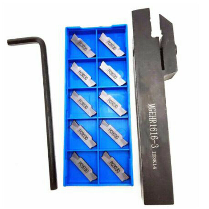 MGMN300-G insert +MGEHR1616-3 External Grooving Tool Turning Holder + L Wrench