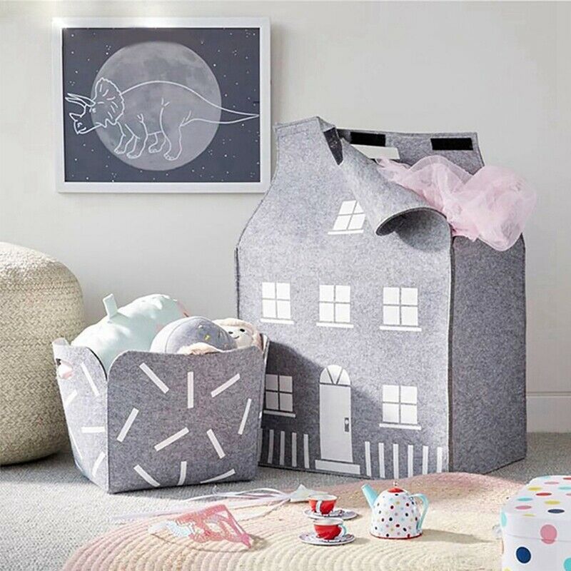 1X(Ins Swiss Style Toys House Storage Bag Wool Felt Home Decoration For Clot3S4)