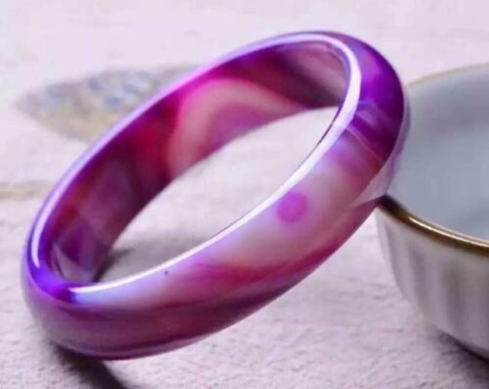 Beautiful Natural Lavender Purple Agate Jade Bangle Bracelet 58-60mm