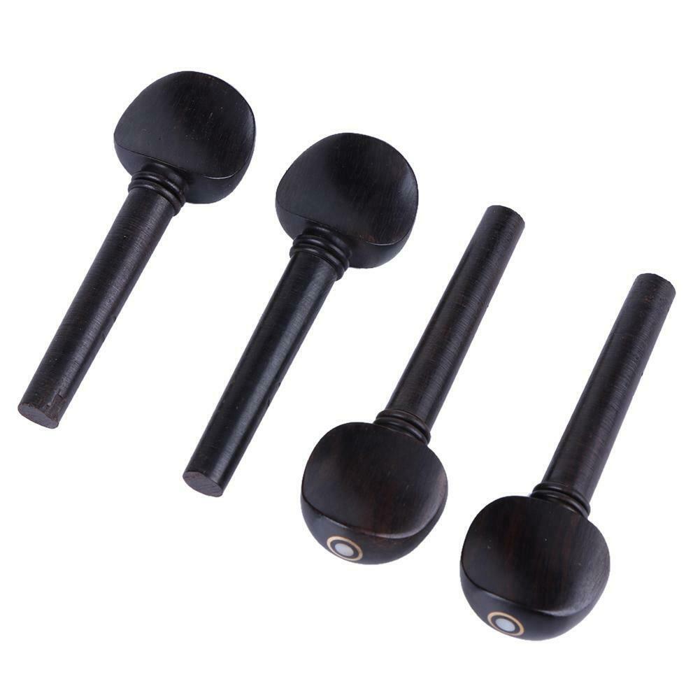 4pcs 4/4 Size Violin Tuning Pegs Ebony Violin Peg Musical Instrument Part Kit