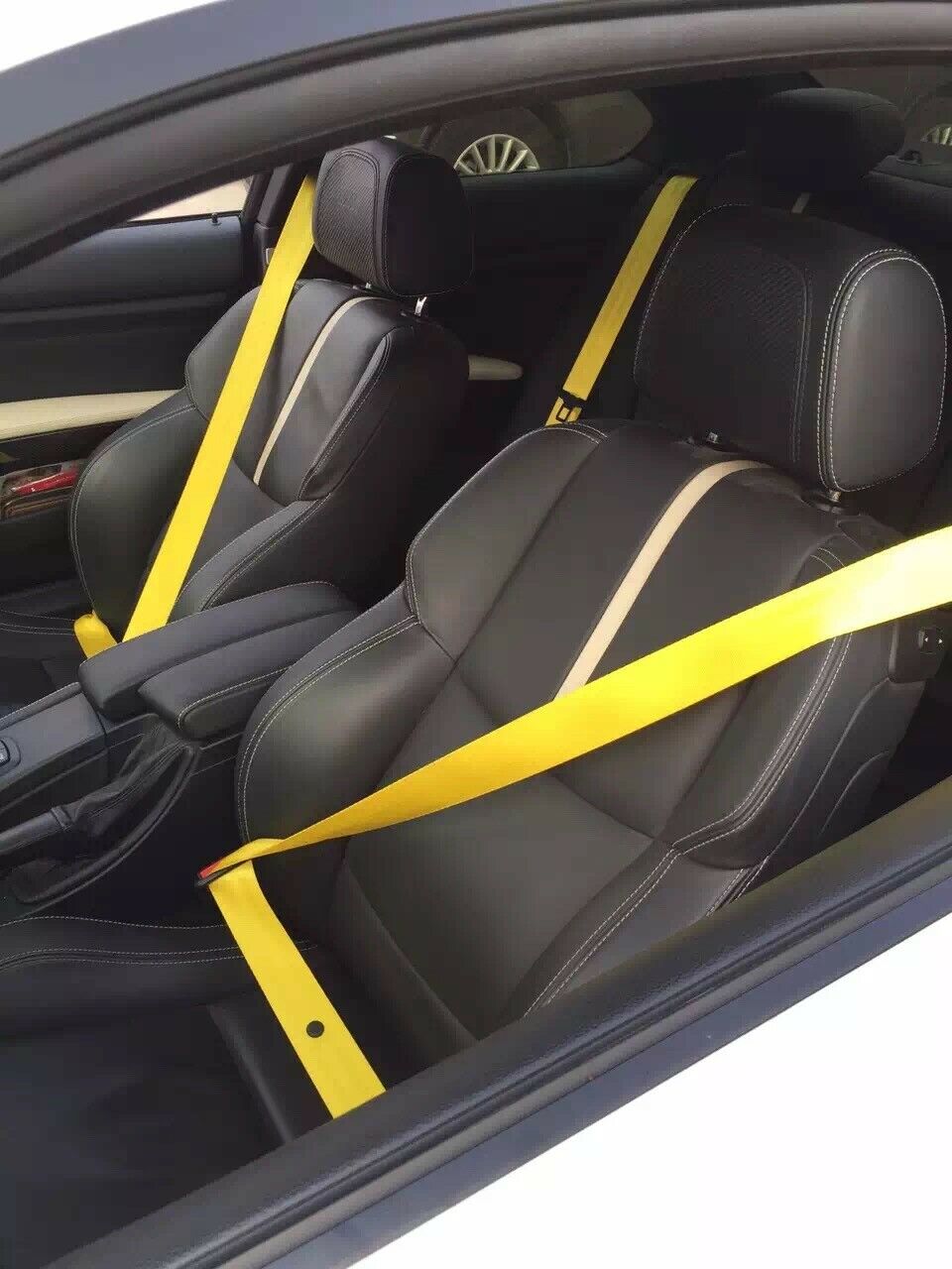 Seat Belts Yellow 3.6m/Roll Harness 3 Point Auto Racing Safety Retractable Lap