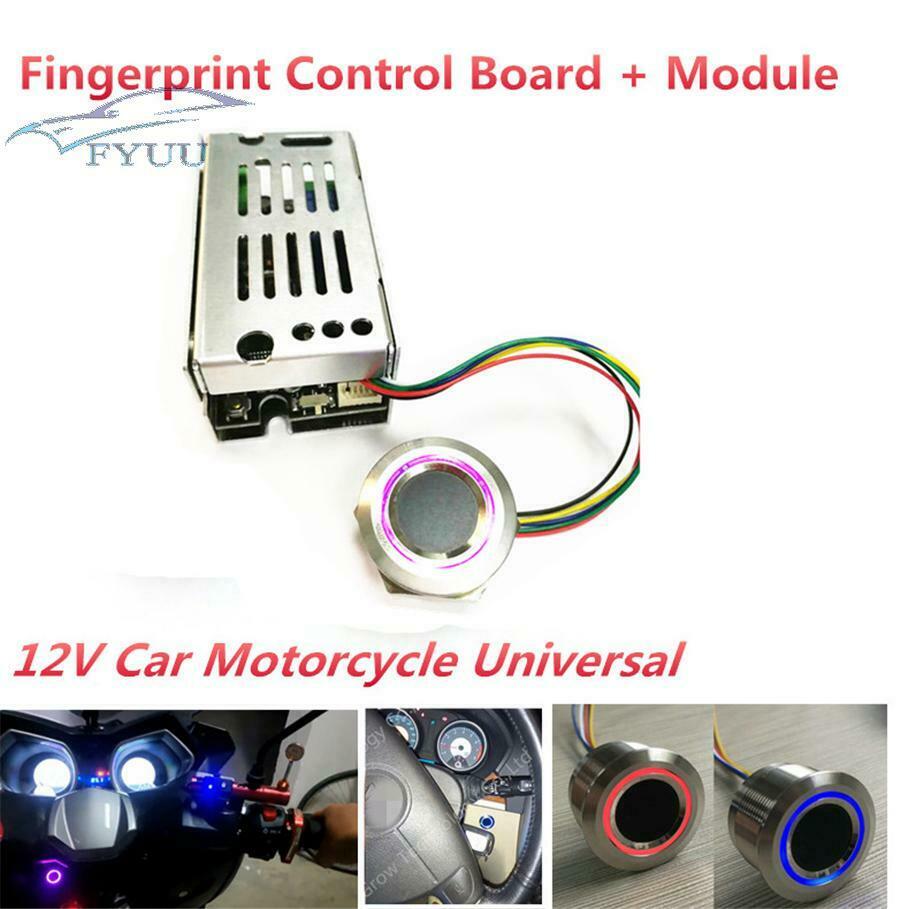 12V Car Motorcycle Lock Access Control LED Fingerprint Board Module 1 Key Start
