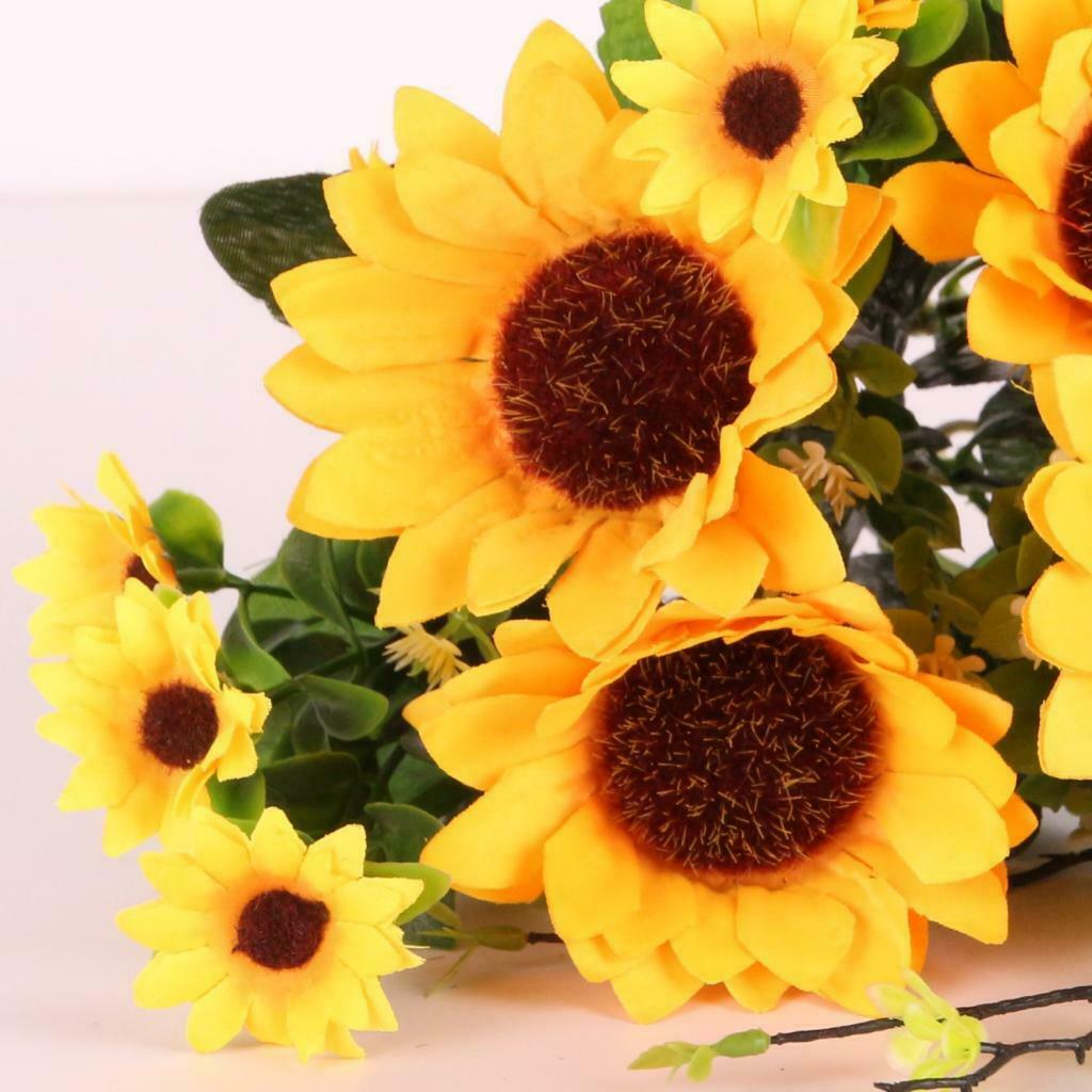 Synthetic 2 Sunflower Bouquets For Floral Decoration Garden Home Flowers Home
