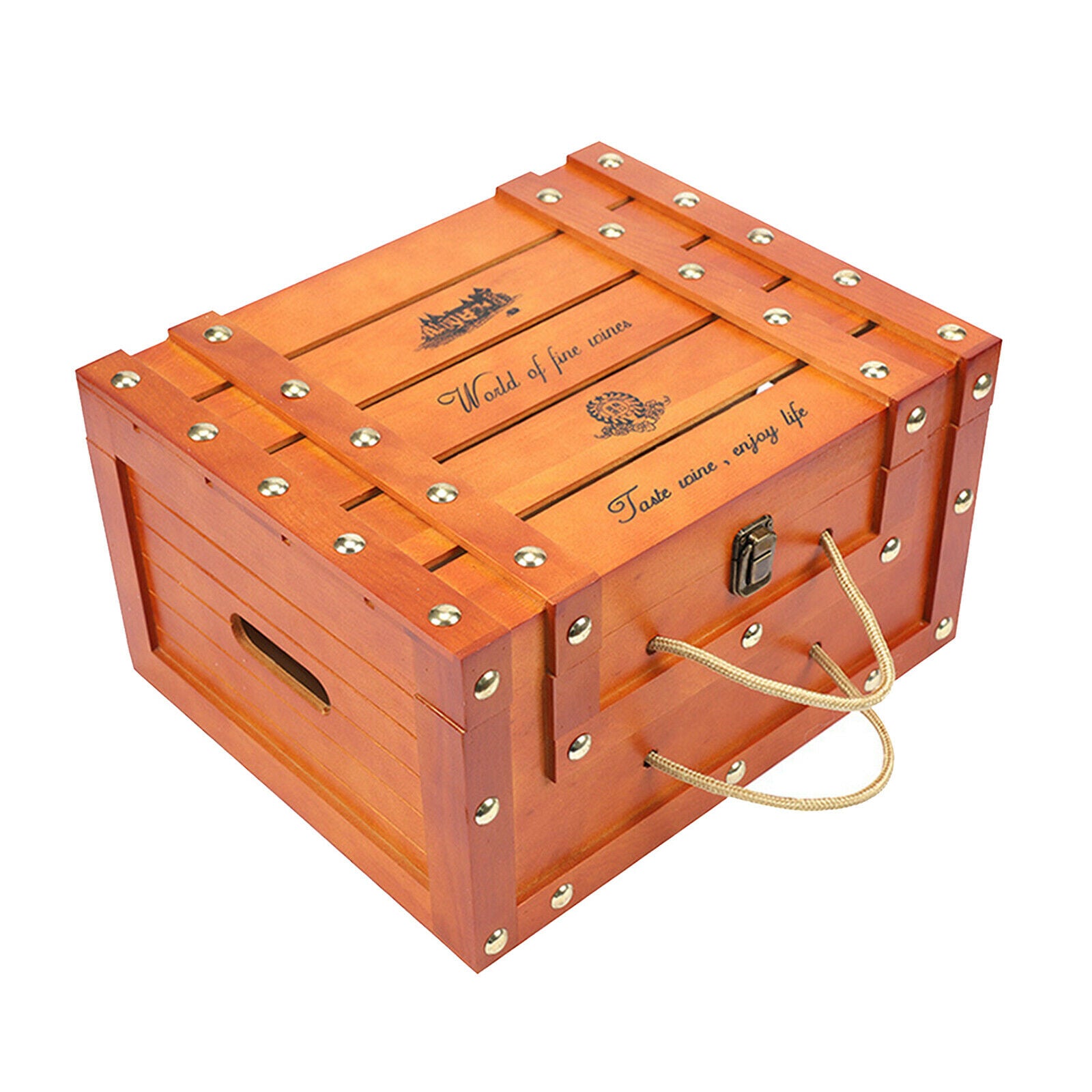 Wooden Red Wine Box Storage Champagne Wine Carrier For 6 Bottles Craft