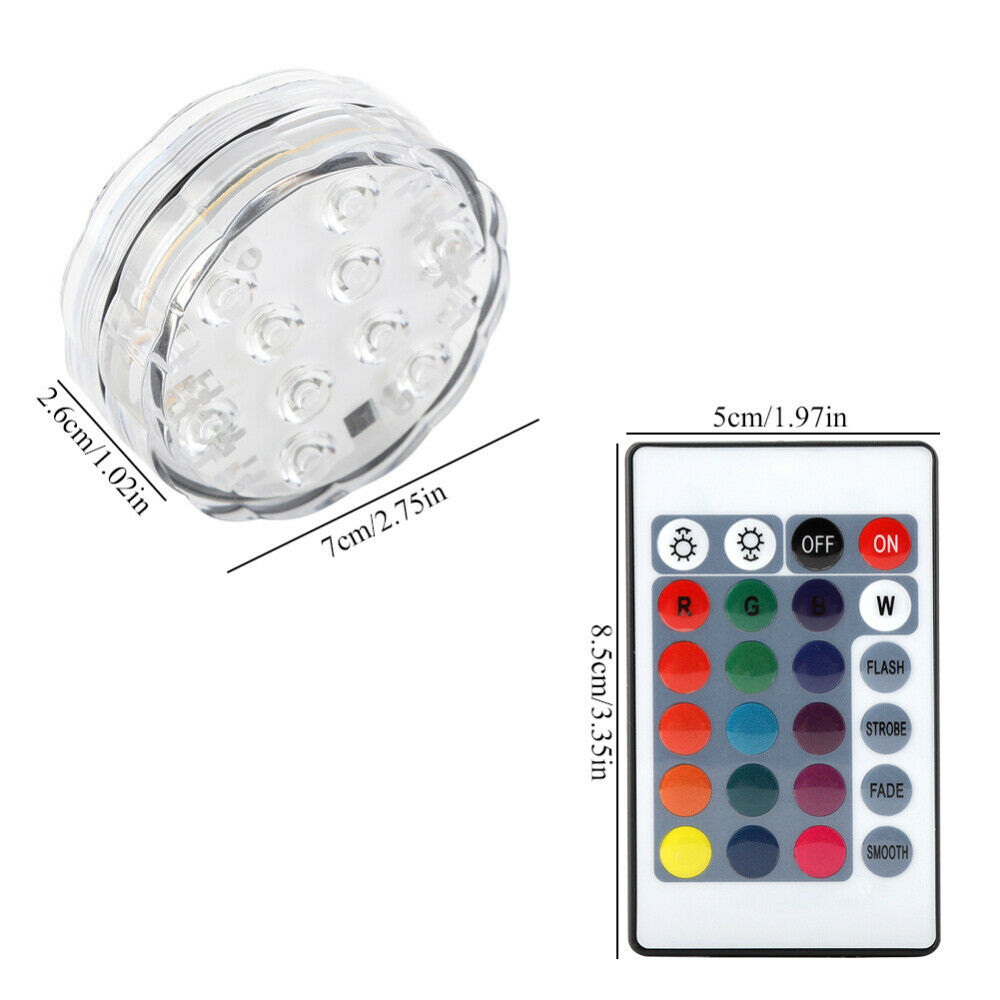 Submersible LED Lights RGB Swimming Pool Fountain Lamp Decor Remote Control