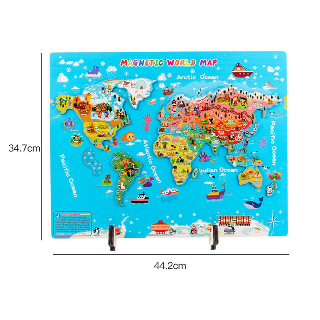 World Map Puzzles Development Geography Building Block Motor Skills Toys