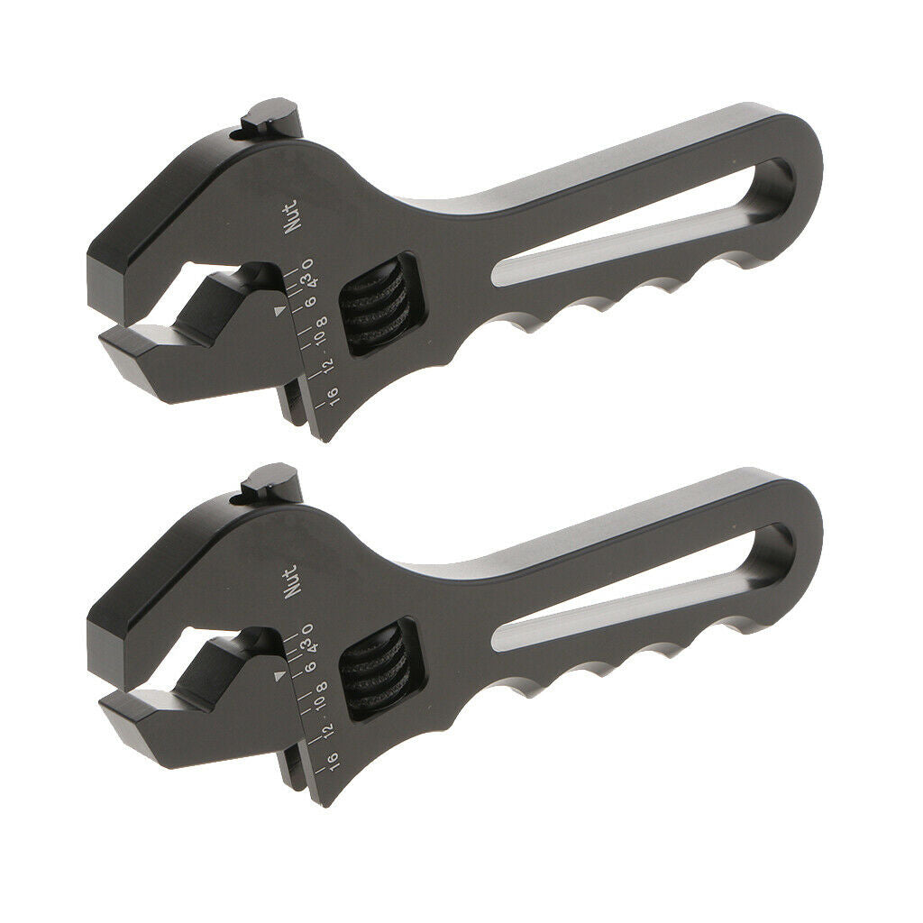 2 Pieces AN3-AN16 Metal Wrench Fitting Tools Spanner Adjustable Fitting Tool
