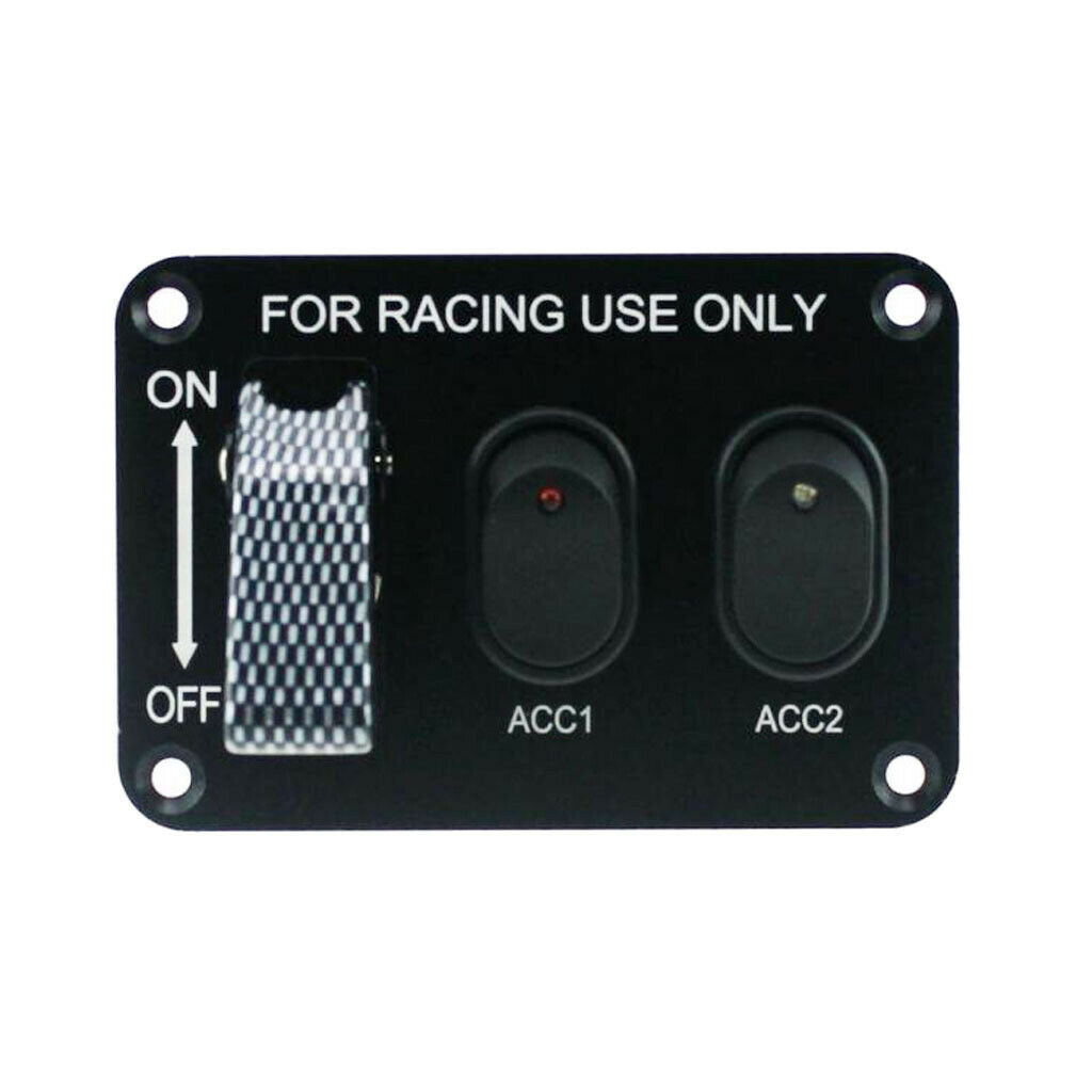 Car Marine Boat 12V 3-Gang Toggle Switches Control Panel Carbon Fiber Cover
