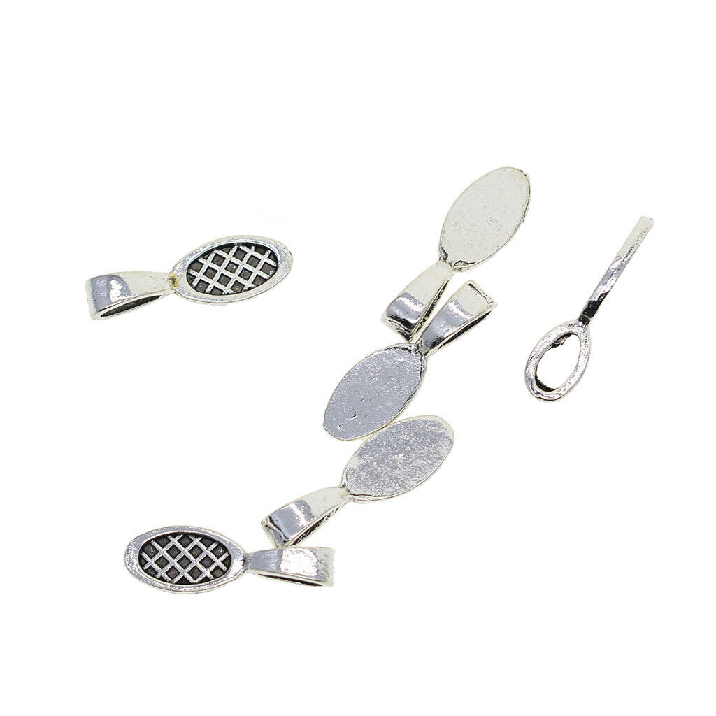 50PC Oval Glue on Jewellery Bails Setting Bail FOR Necklace Pendant Earring