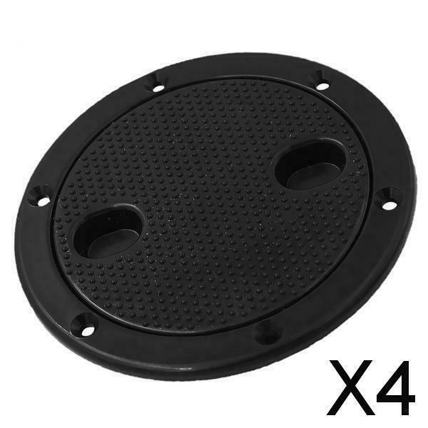 4X Yacht Boat RV Black 6" Access Hatch Cover Twist Screw Out Deck Plate