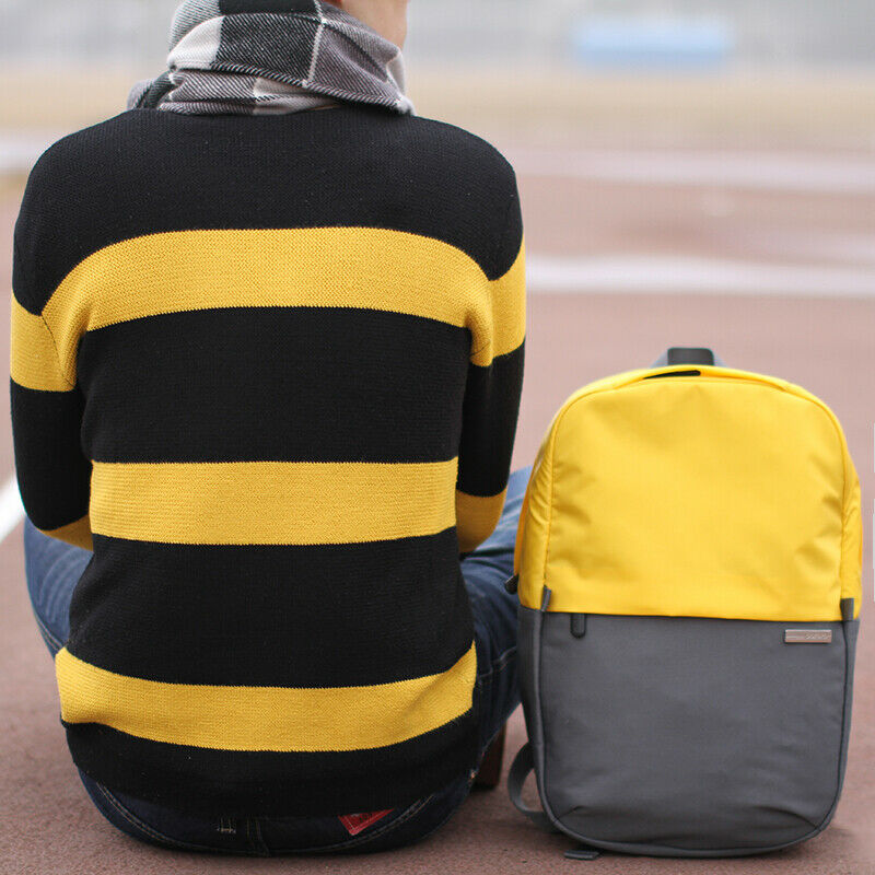 Waterproof Backpack Bag for 13 inch Notebook Laptop Gray with Yellow