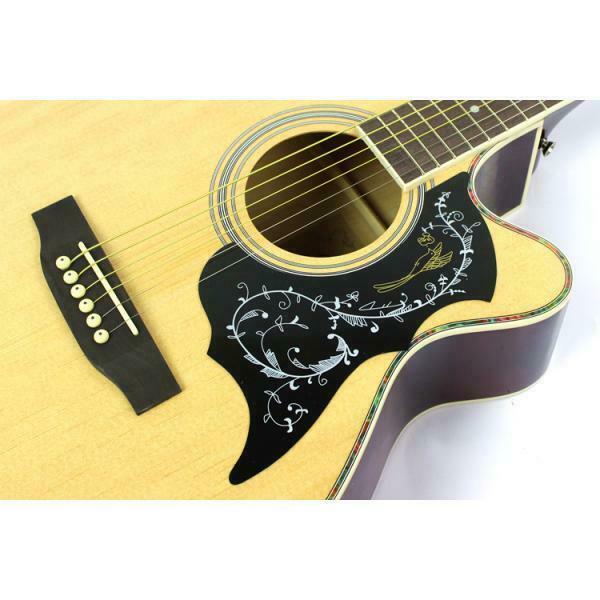 1x 40 41in Left Handed Acoustic Guitars Pickguards PVC Plate Accs Set Black