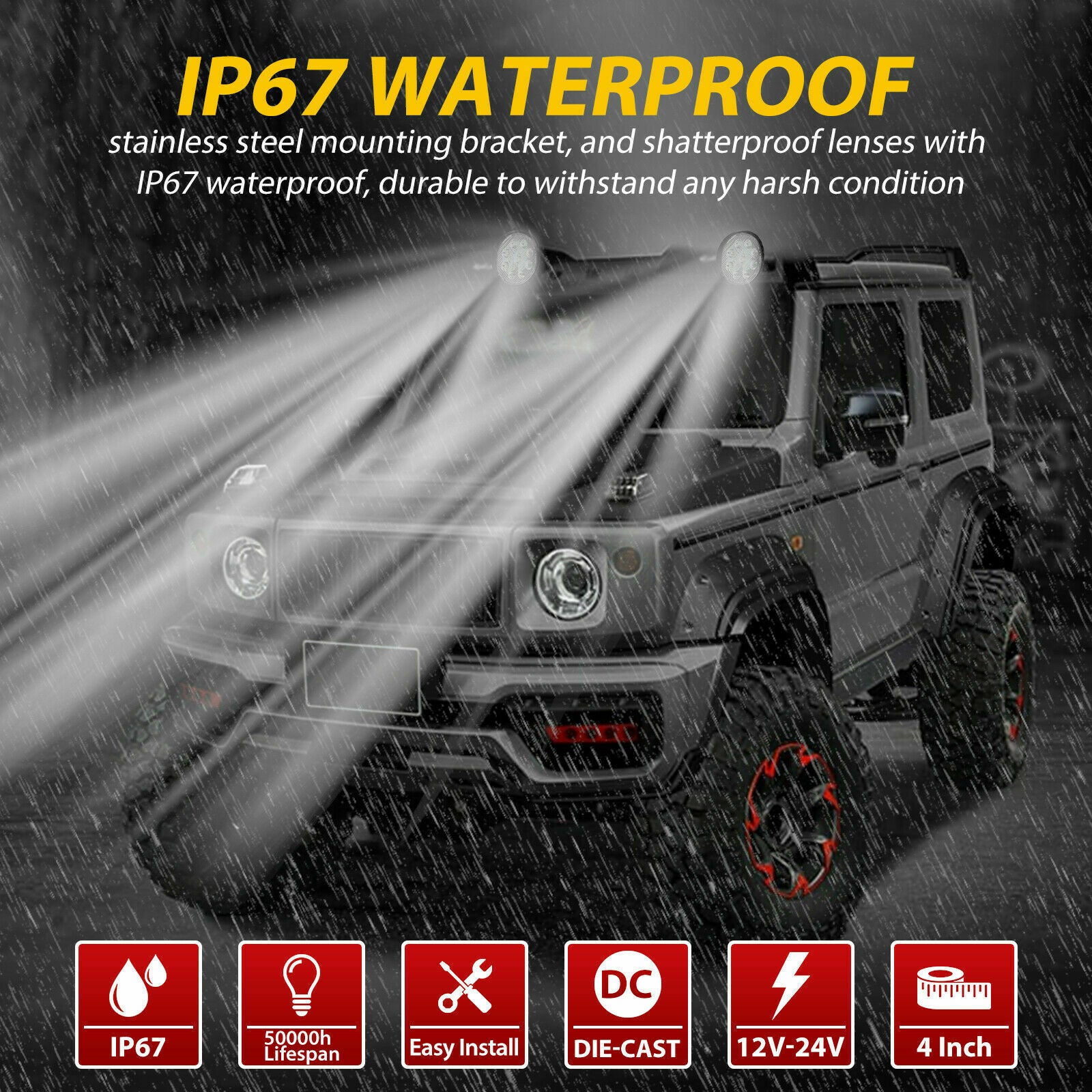 2x 4inch LED Work Light Bar 63W 4WD Offroad Spot Pods Fog Truck SUV Driving Lamp
