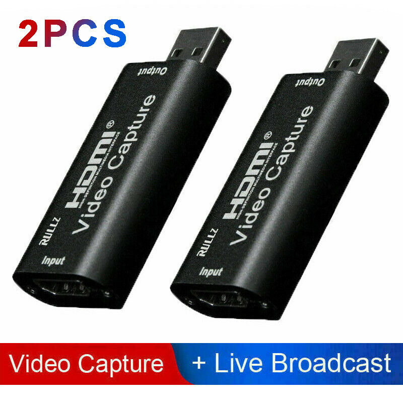 2x 1080P HDMI to USB 2.0 Video Capture Card Recorder Game Video Live Streaming
