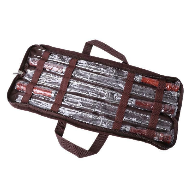 5pcs Roasting Forks With Bag Camping Hot Dog Skewers BBQ Forks Barbecue Tool