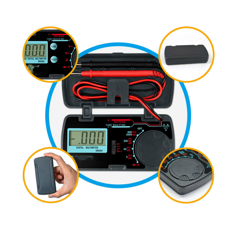 Multifunction Tester Mini Pocket Digital Ohm Digital Multimeter Ampere Voltmeter