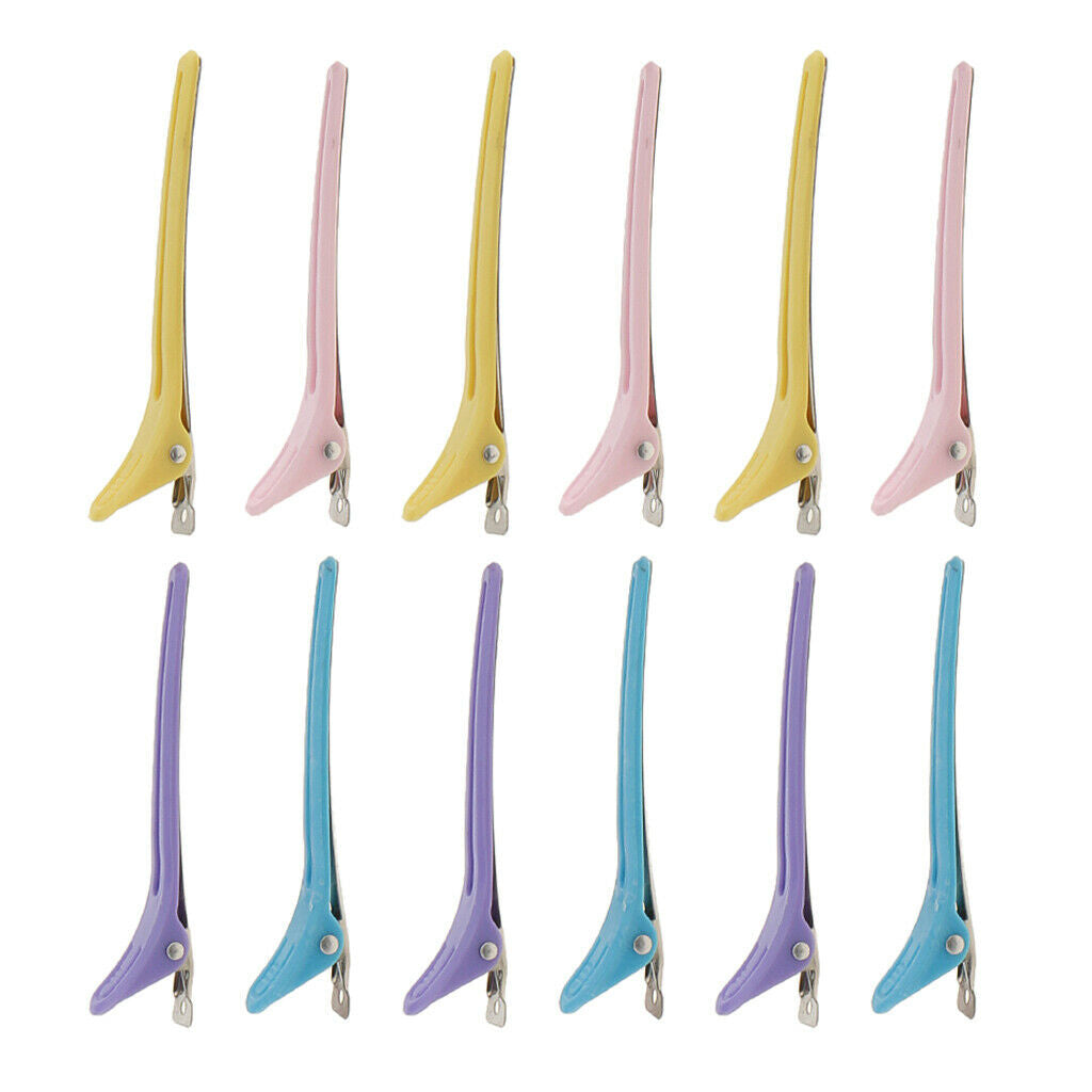 12pcs Set Compartment Clamps Hairdressing Compartment Clip Clamps Hair Clips,