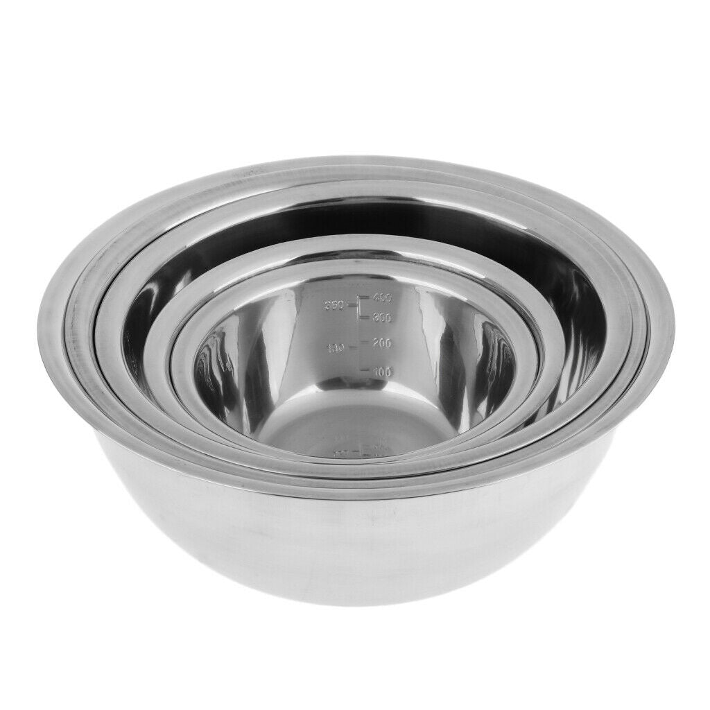 5 Pieces Camping Stainless Steel Mixing Bowl Outdoor Cookware Picnic Hiking
