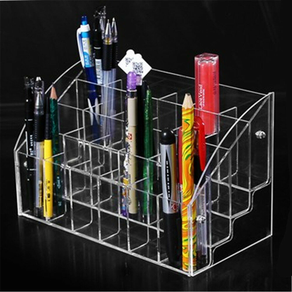 Acrylic Marker Pens display rack holder cosmetics box Desk Organiser 24 slot