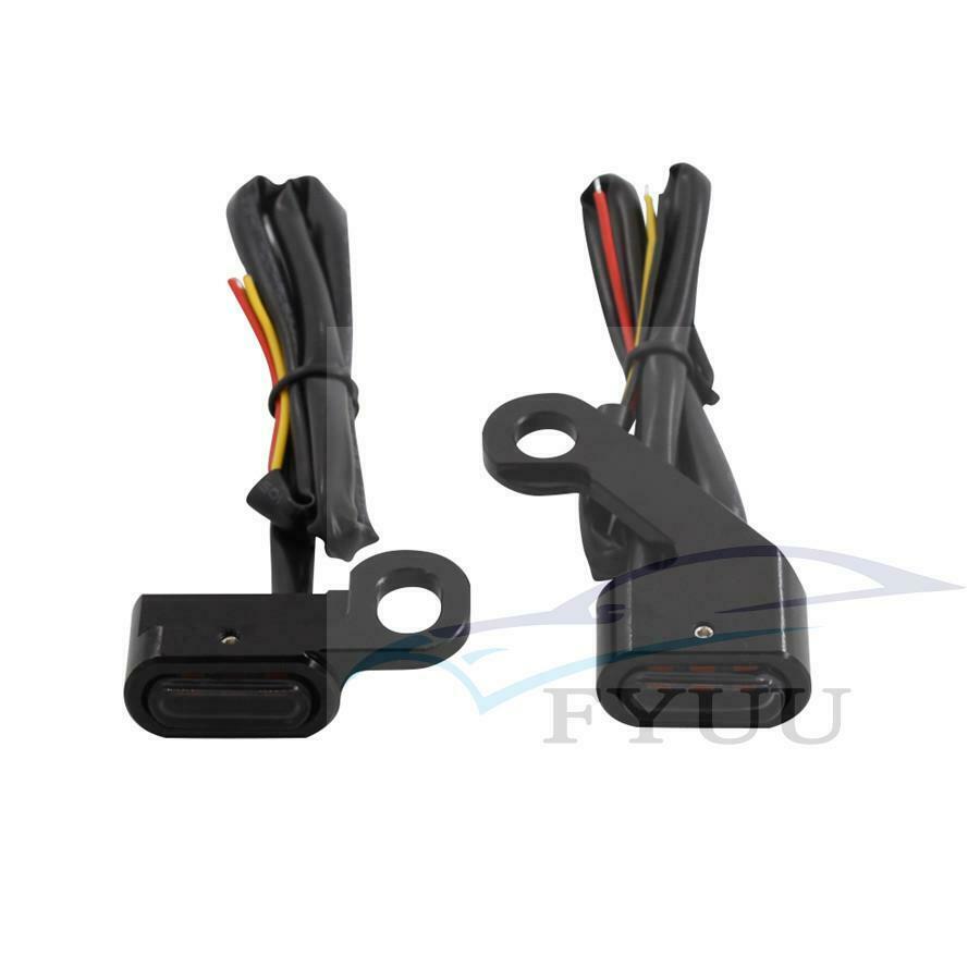 2X Motorcycle Amber LED Mini Turn Signal Indicator Running Light Lamp Full BLACK