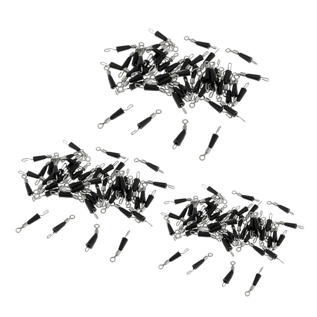 150x Metal Fishing Swivels Sub-line Hook Fast Link Clip Connector Saltwater