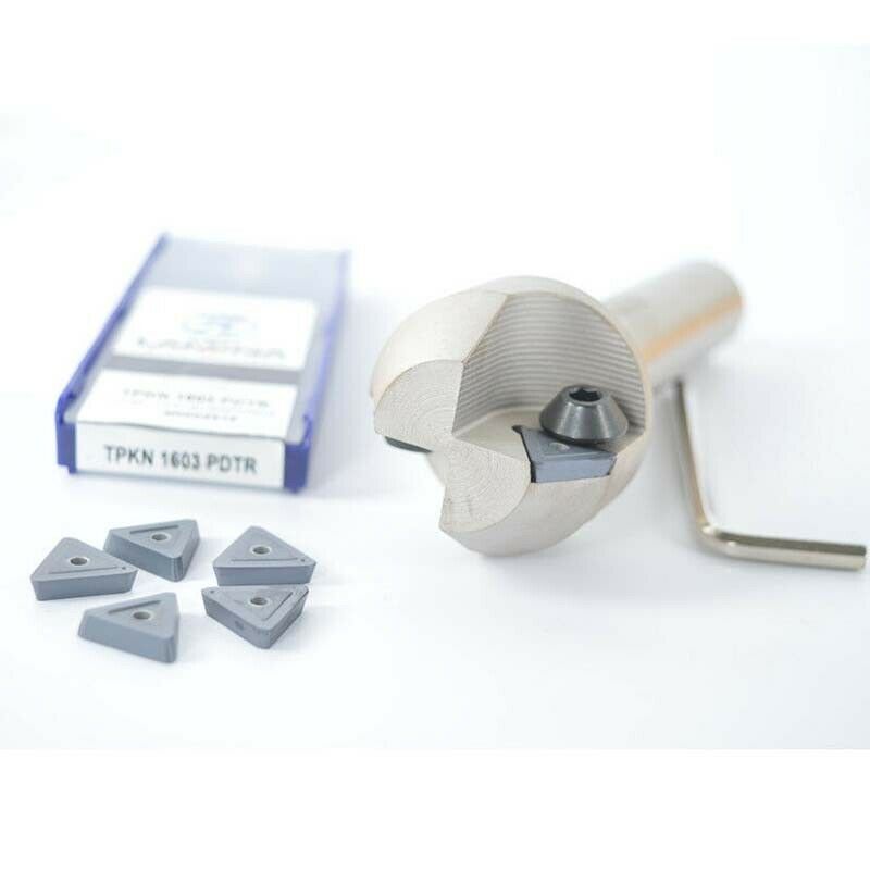 30° TP30C20-40-120 straight shank centering chamfering cutter+10PCS TPMN1603