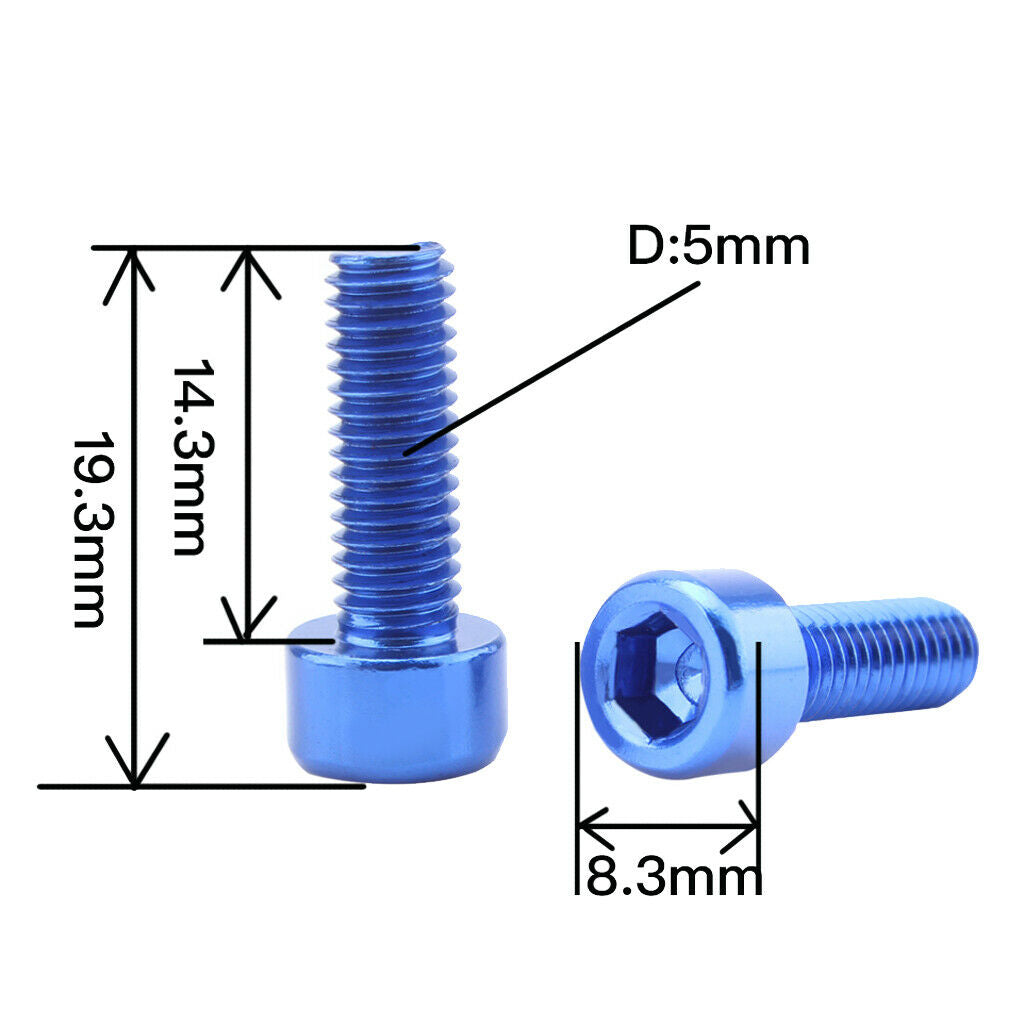 8 Pieces Aluminum Alloy Water Bottle Cage Bolts Screws for Mountain Bike Bicycle