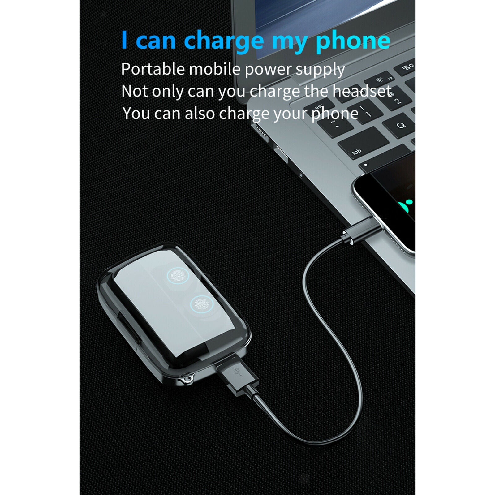 M18 Bluetooth 5.0 Earbuds Headphones Wireless Headset LCD Display Charging Case