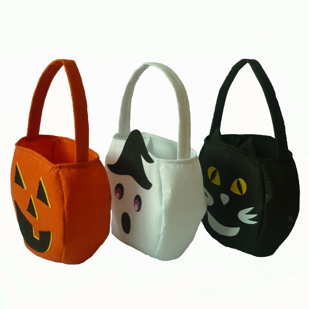 Halloween Bag Kid's Tirck or Treat Pumpkin Fabric Tote Bag Gifts Bucket Bag