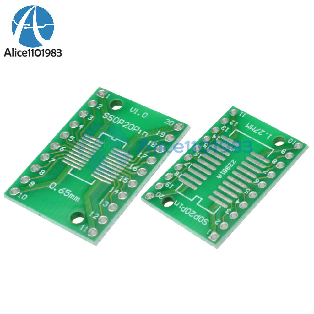 50PCS SOP20 SSOP20 TSSOP20 To DIP20 0.65/1.27mm IC Adapter PCB Board