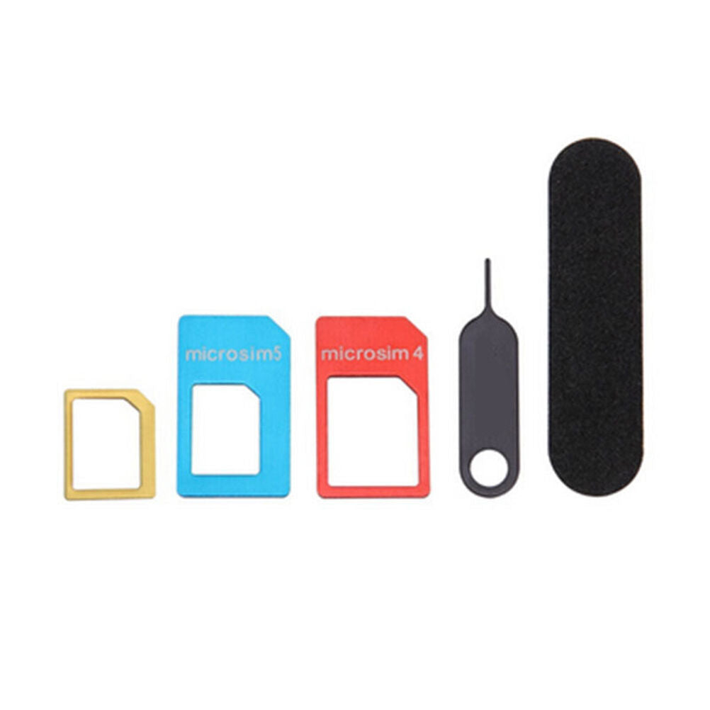 5in1 Nano SIM Card to Micro Standard Adapter Converter Set Kit for iPhon.l8