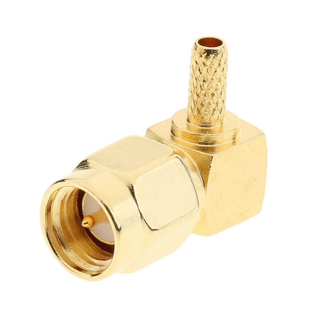 10pcs SMA Male Crimp Right Angle RF Coaxial Connectors Adapters