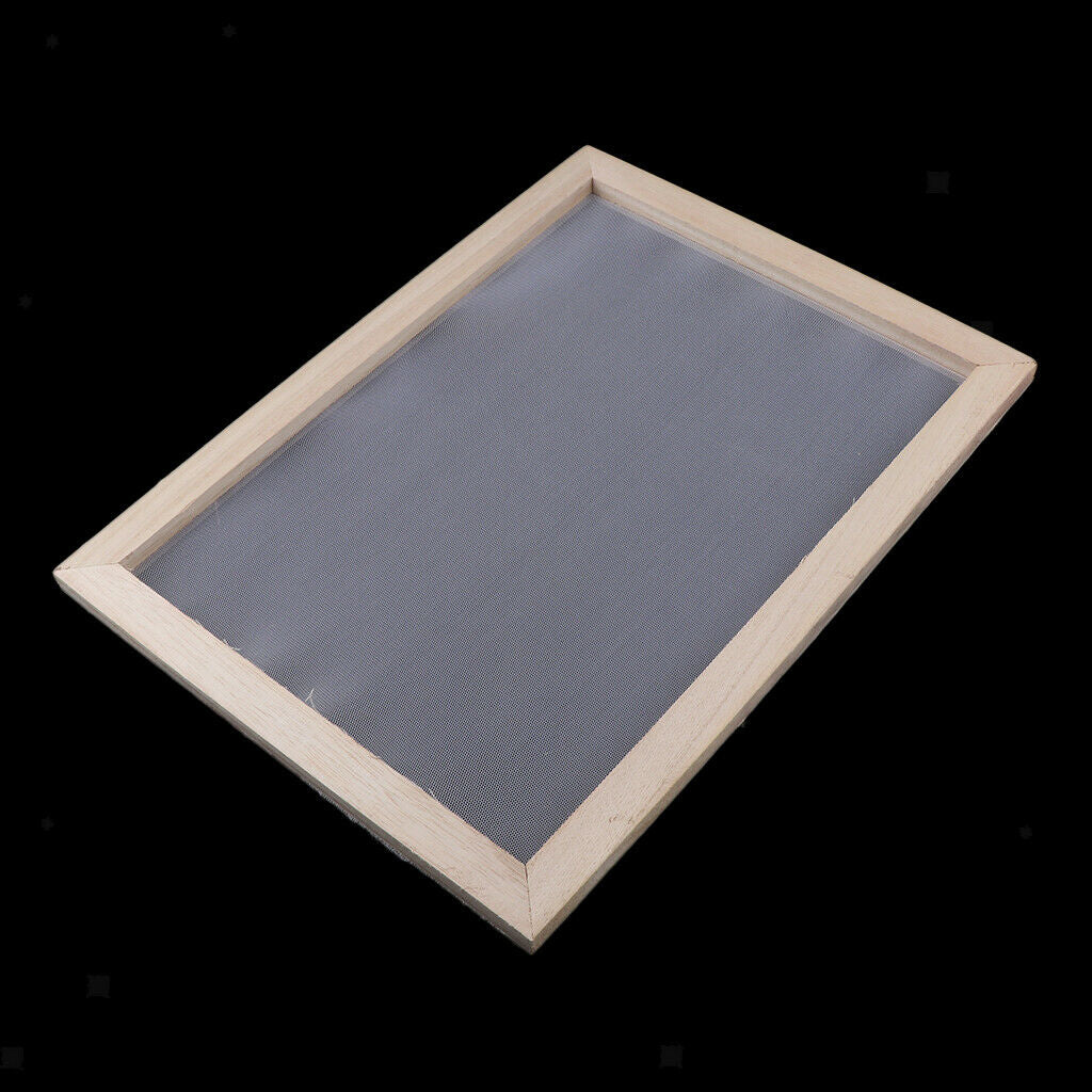 2x Wooden Paper Making Mould Frame Screen Kids DIY Paper Handcraft 25x34cm