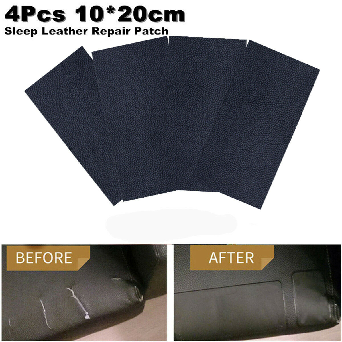 4 Pcs Car Seat Leather Repair Patch Sofa Handbags Repair Jackets Kit 10*20 cm