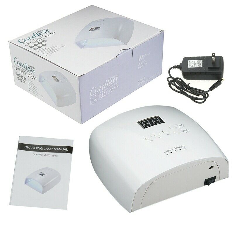 US 48W Cordless Wireless Rechargeable LED/UV Nail Lamp Gel Polish Light Dryer