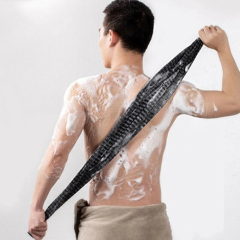 Bath Towel Long Strip Back Scrub Rubbing Sponge Body Scrubber Brush Massa.l8