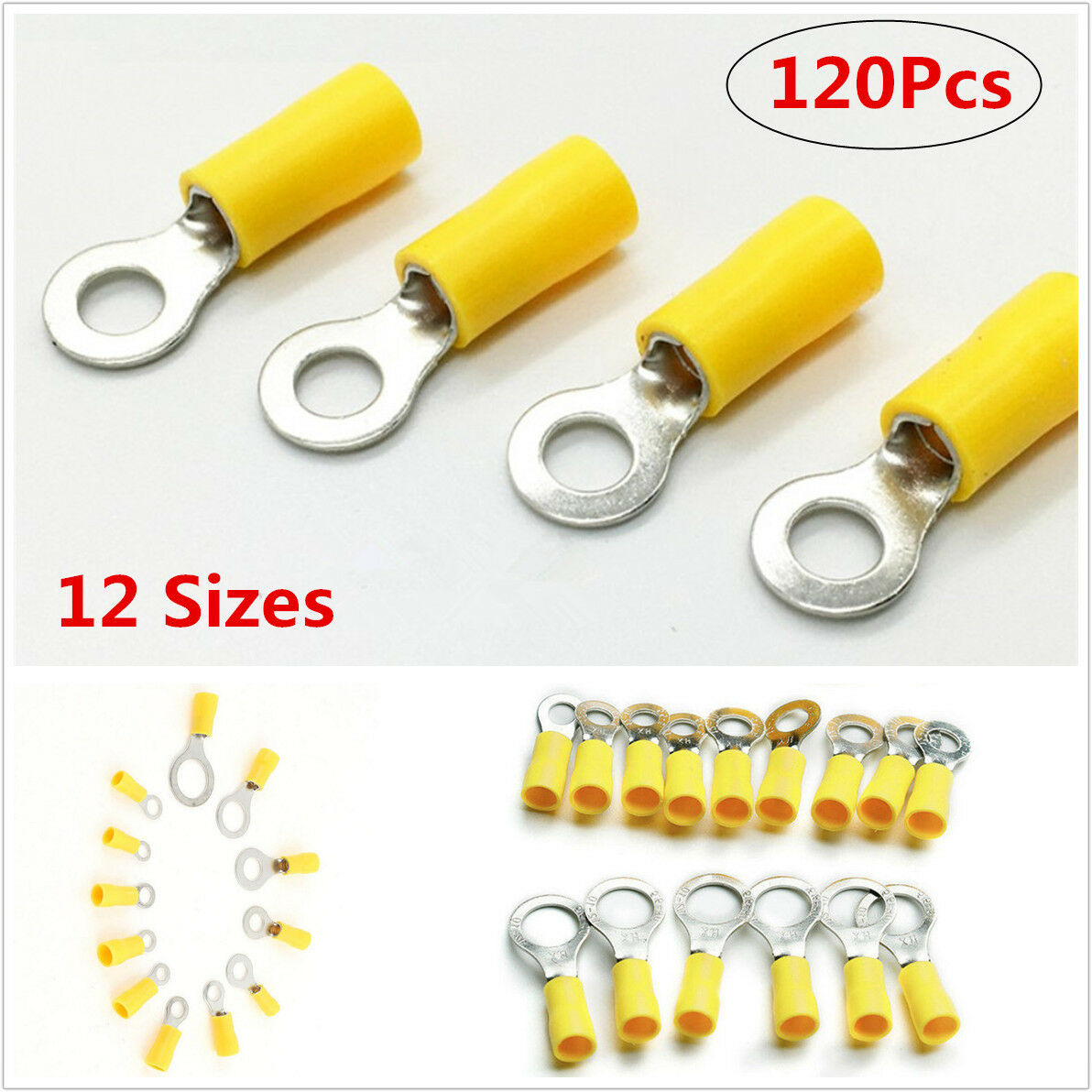 120pcs Insulated Terminal Assorted Set Electrical Wire Connectors Crimp Terminal