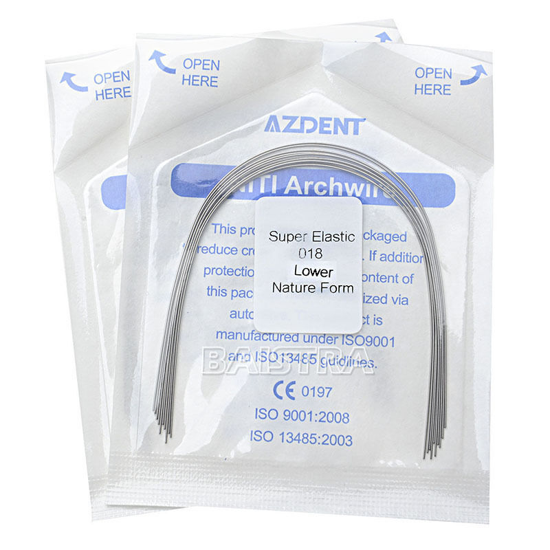 100 Packs Orthodontic Super Elastic Niti Nature Form Round Arch Wires 018 Lower