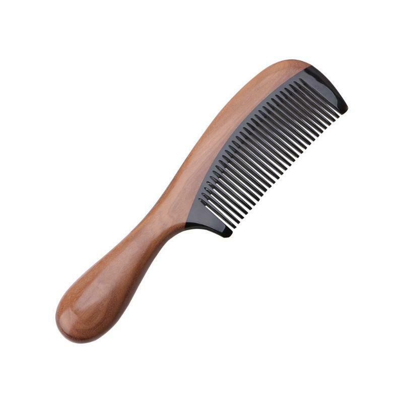 Pro Natural Ox Horn Green Sandalwood Fragrant Comb Wooden Handle Combs Hair Care