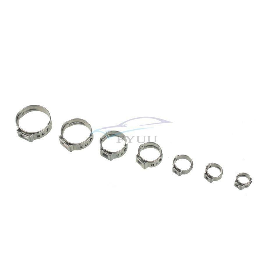 90PCS Stainless Steel Car Single Ear Hydraulic Hose O-clamp Fuel Air Pipe Clamp