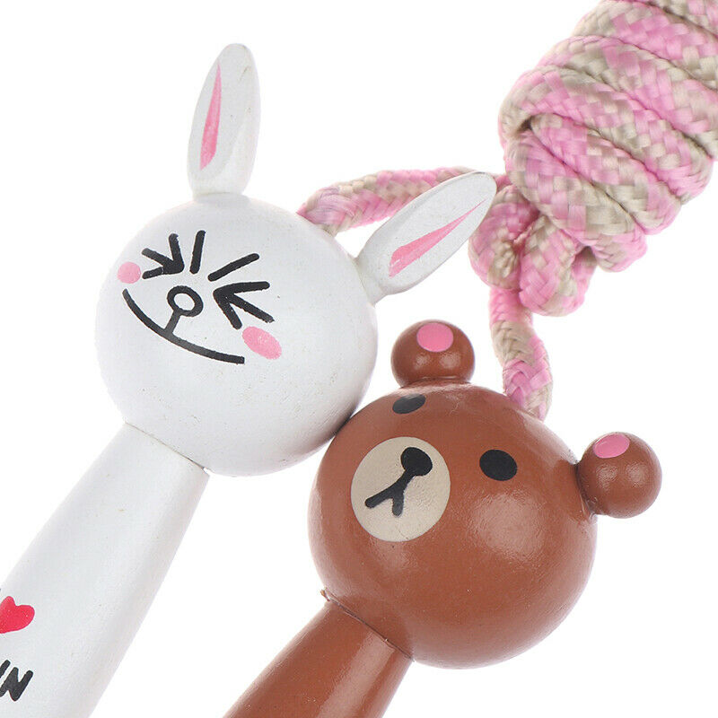 1Pc 2M Kids Jump Ropes Wood Handle Sport Bodybuilding Fitness Skipping Ro.l8